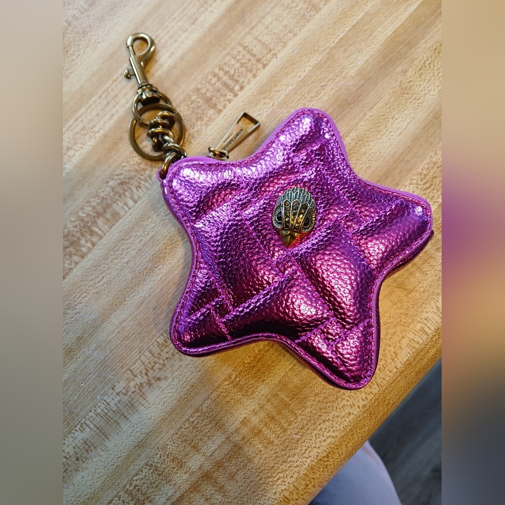 Kurt Geiger NWT/NIB Pink Metallic Star Bag Charm/Keychain Coin Pouch - Picture 4 of 4